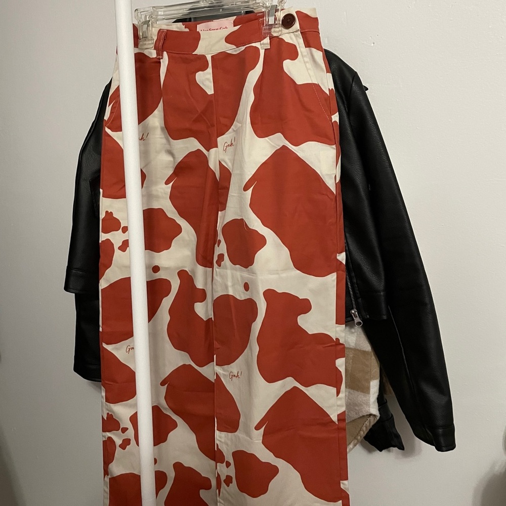 Lisa says gah cow print trousers - Picture 2 of 4